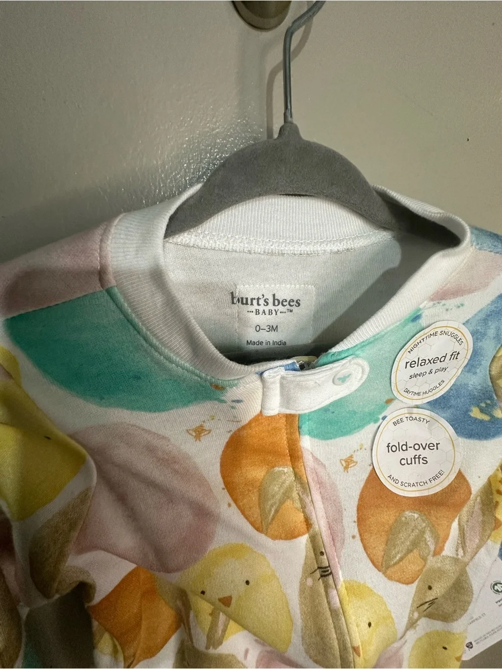 Burt's Bees Baby Pastel Bunny & Egg Footed One-Piece Pajamas